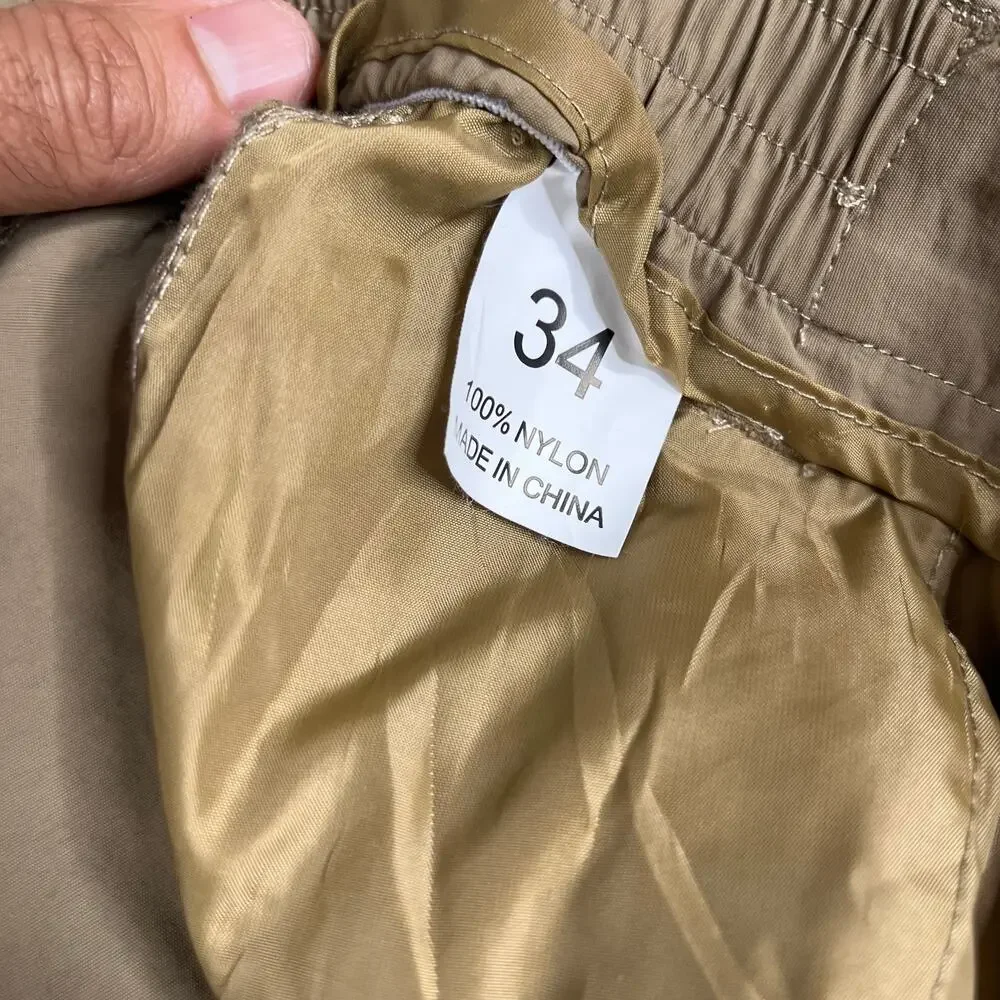 Cargo Pants Mens Size 34 Tan‎ Nylon Tactical Utility Hiking Outdoor Casual